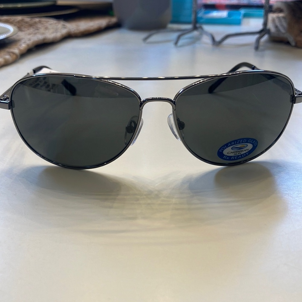 CARIBBEAN SUN POLARIZED ST. MAARTIN RXABLE 64-14-135 NEW MENS AVAITOR SUNGLASSES